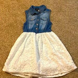 Lilt girls denim and lace dress size 7